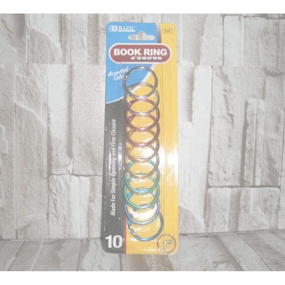 NEW, by BAZIC, BOOK RING METAL MULTI-COLOR, (PACK OF 10) 1" ROUND - Picture 4 of 9
